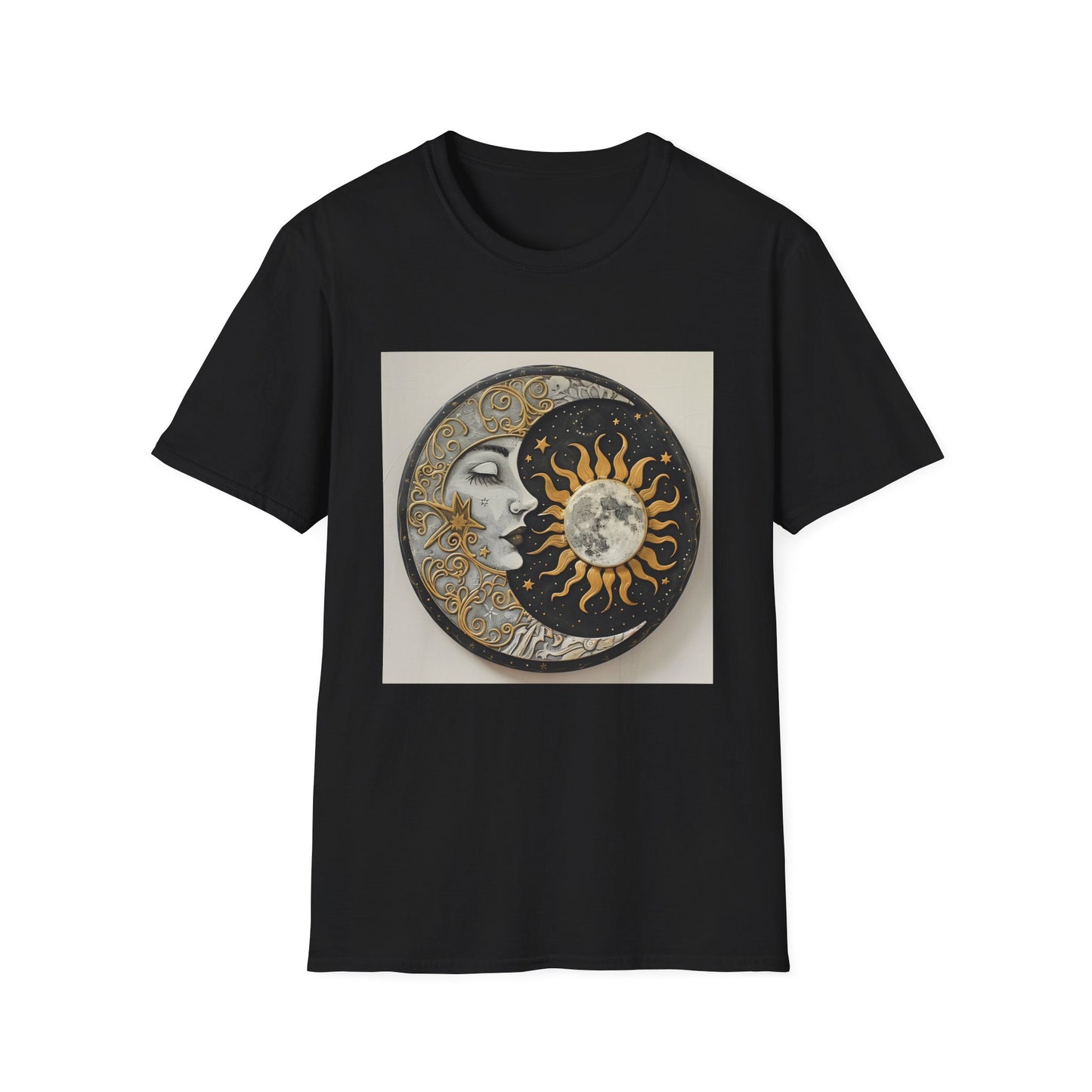 Celestial Balance: A Mandala Sun and Moon | T-Shirt | DTG, Men's Clothing, Regular fit, T-Shirts, Unisex, Women's Clothing | Prints with Passion