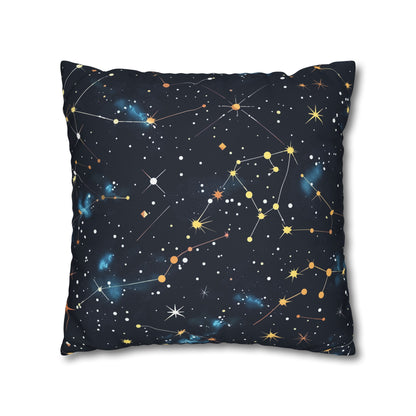 "Starry Night Pillow Case - Dive into cosmic bliss with Constellation Stars pattern for peaceful sleep"