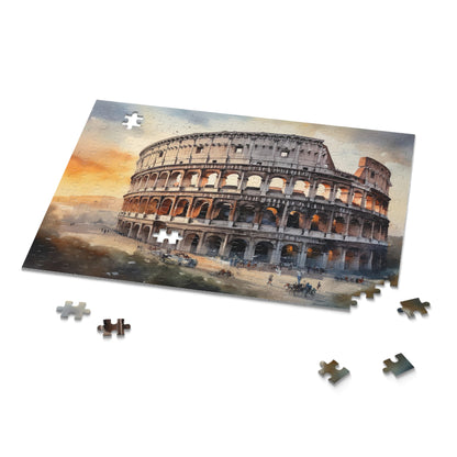 "Colosseum Rome jigsaw puzzle - iconic architecture challenge for history buffs and enthusiasts"