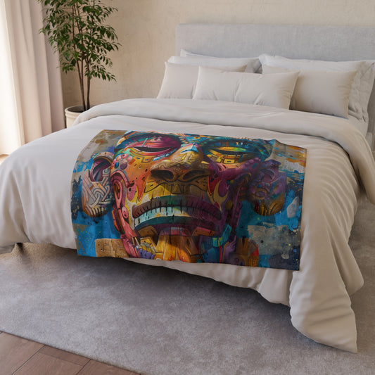 perfect for adding a touch of electric spirit to any room. Wrap yourself in the vivid colors and tribal-inspired patterns of this unique Blanket.