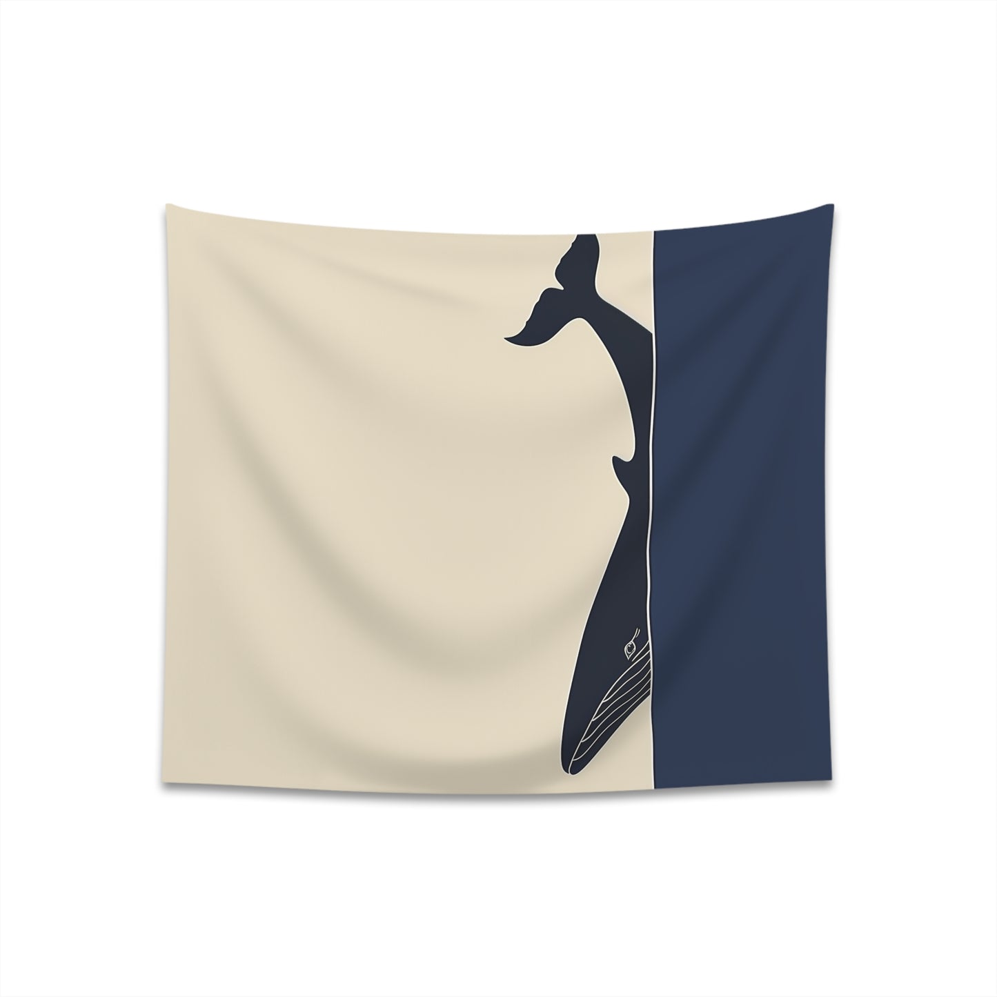 "Ocean Wanderer Whale Tapestry: Serene Minimalist Home Decor - High Quality and Stylish - Available in 2 sizes"