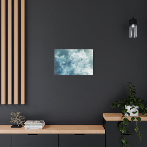 Glass Fish Swimming Through Clouds — Canvas Wall Art — Product Detail View 5