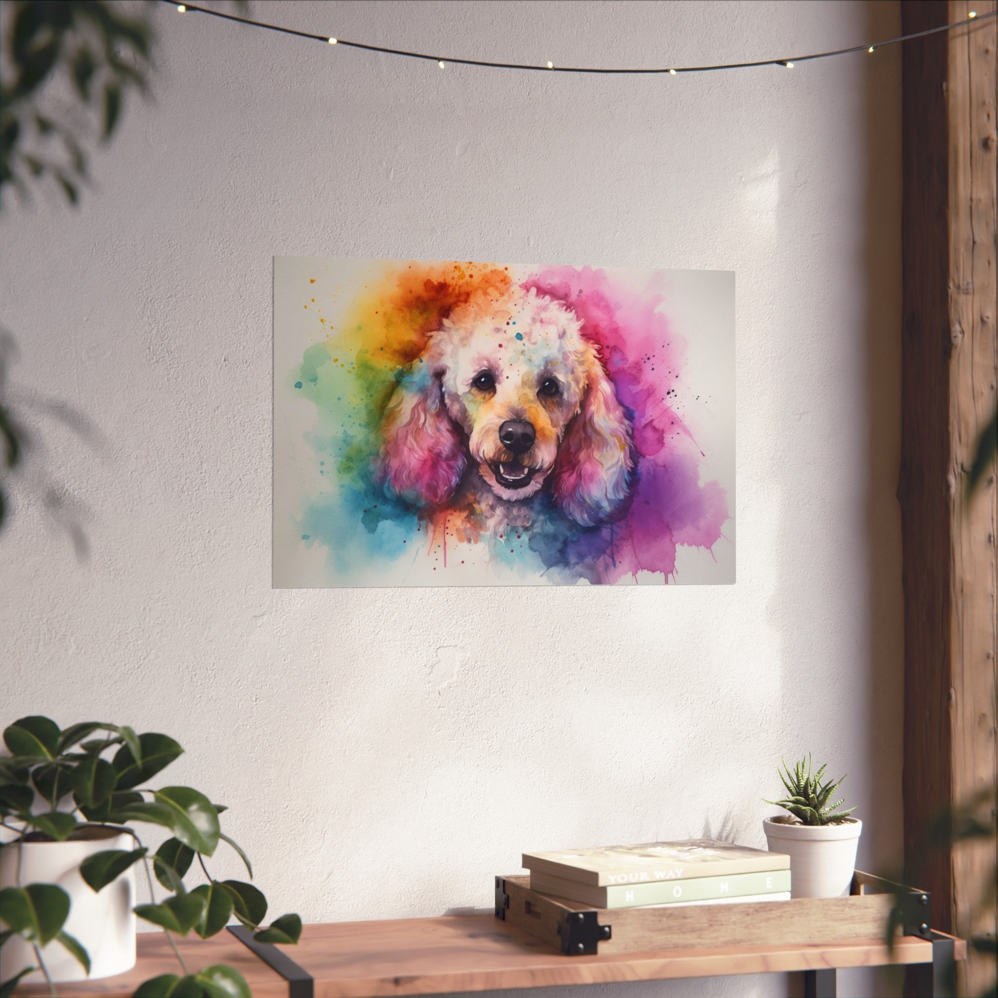 and fluffy warmth of this beloved breed. Adorn your walls with this delightful tribute to the wonders of companionship