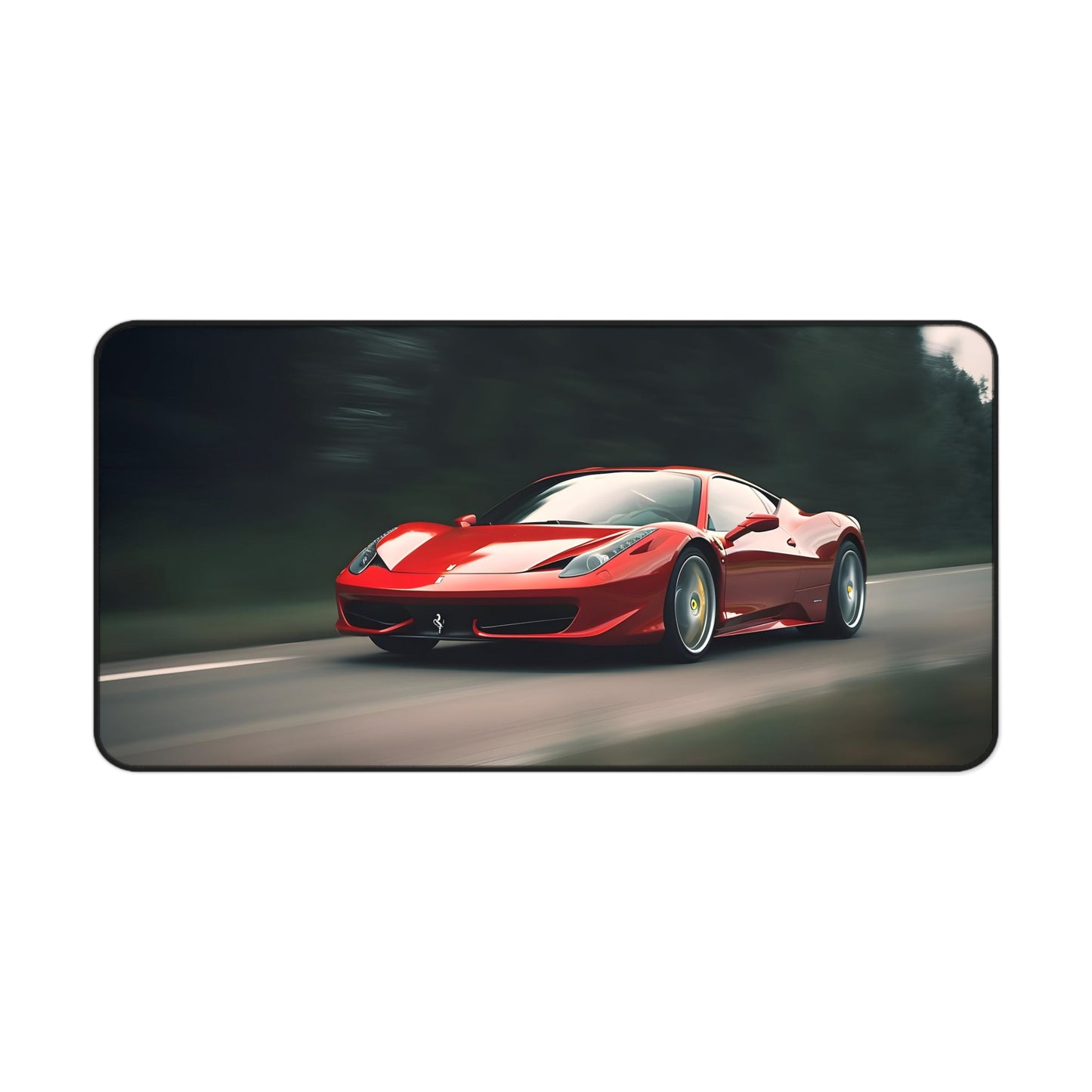 "Experience high-speed excitement with Ferrari Speed Demon Desk Mat - boost productivity with sleek racing design"