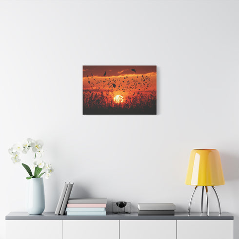 Sunset Made of Music Notes (Edition II) — Canvas Wall Art — Kiln-Dried Pine Frame & Ready-to-Hang Back View