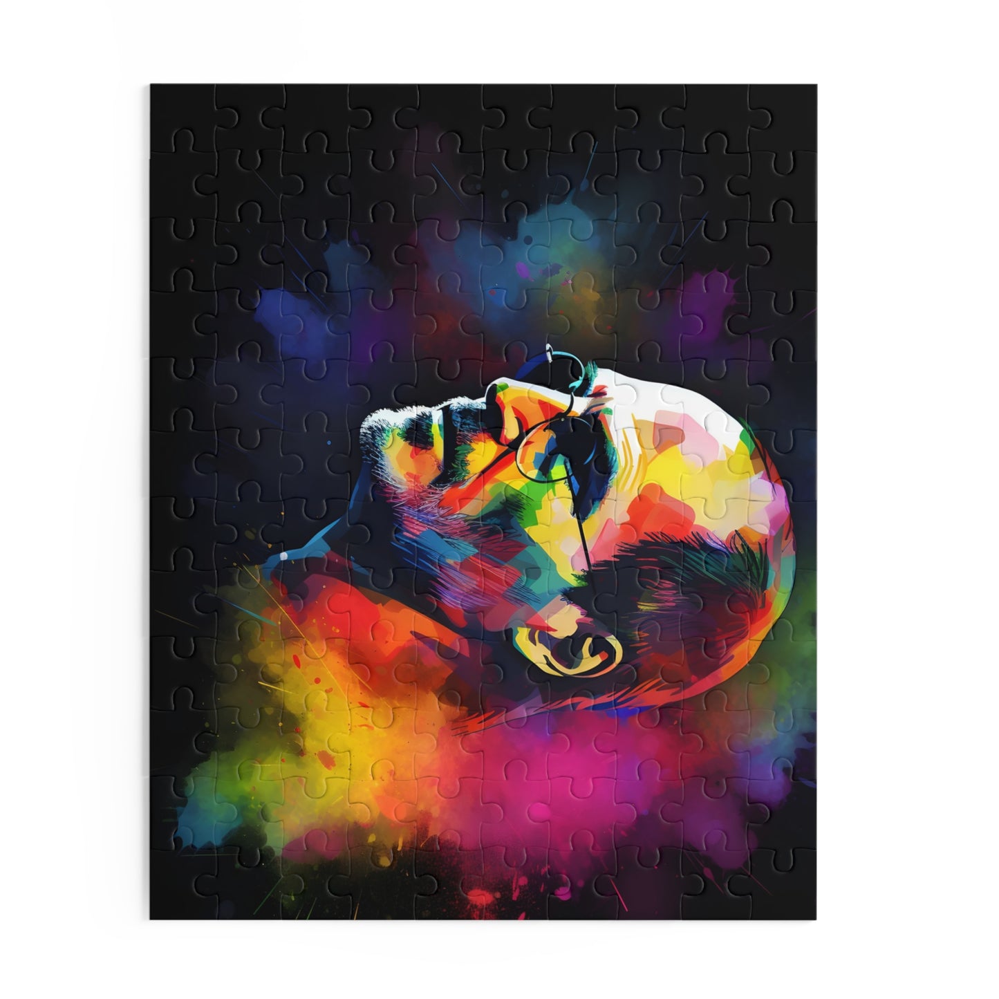 Neon Steve Jobs Watercolor Puzzle