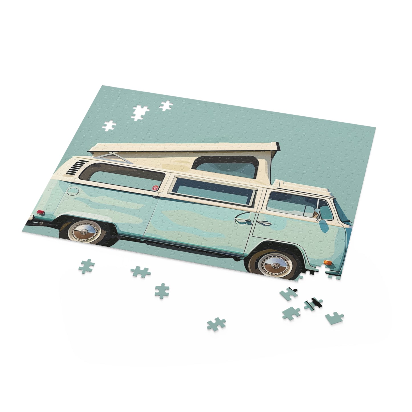 Vintage camper van jigsaw puzzle for nostalgic road trip memories