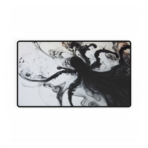 Shadow Creature Rising from Ink Puddle — XL & XXL Desk Mat — Gaming & Workspace Desk Setup View