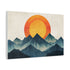 Retro Wave Mountains with Glowing Sun — Canvas Wall Art — Side Profile & Stretched Corner Detail