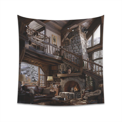 Rustic Cabin in the Woods Tapestry | High-Quality, Cozy & Stylish | Perfect for All Seasons | Great Gift | Available in 2 Sizes