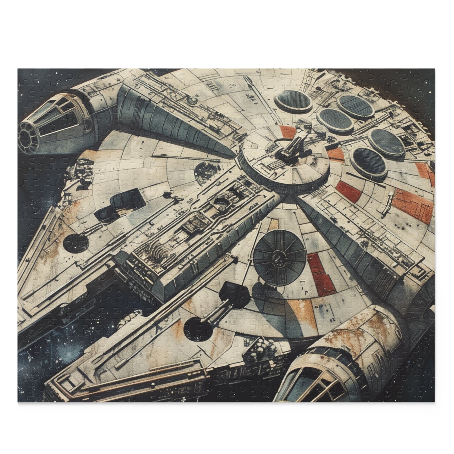 "Challenging Millennium Falcon Star Wars jigsaw puzzle for fans"