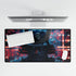 Samurai Helmet over Digital Grid — XL & XXL Desk Mat — Product Detail View 5