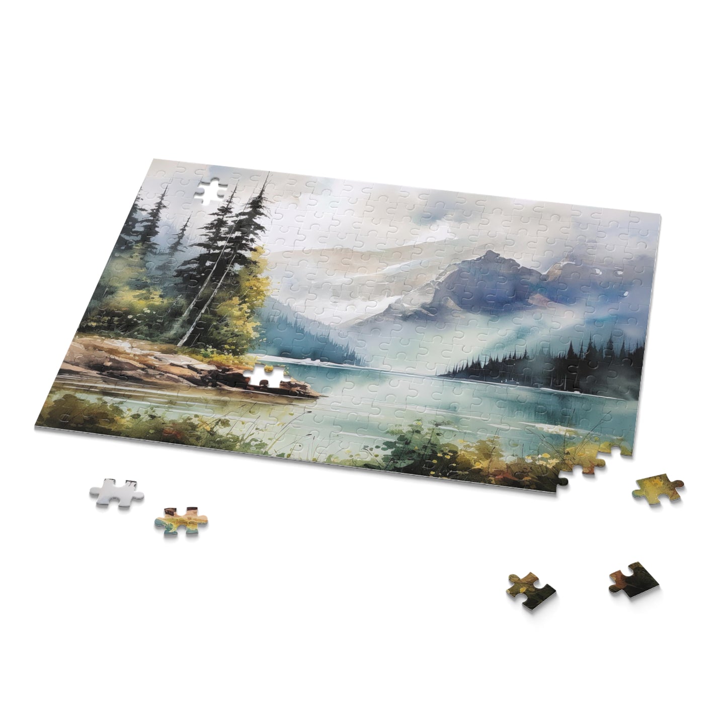 Tranquil Wilderness Lake Forrest Puzzle for Nature Lovers - Relaxing 500 Piece Jigsaw Game