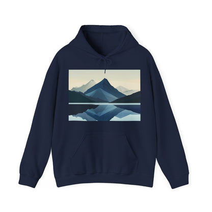 Wilderness Within: Find Serenity in the Simple Lines of this Minimalist Mountainscape Hoodie