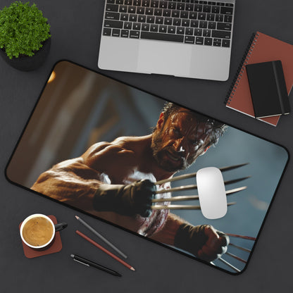 Wolverine Claw Desk Mat - Battle-ready workspace essential for hardcore fans, Hugh Jackman design.