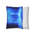Frozen Waterfall Glowing with Blue Fire — 40×40 Cushion Cover — Sofa & Living Room Lifestyle View