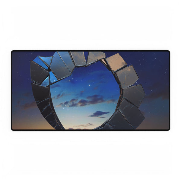 Shattered Mirror Reflecting Stars — XL & XXL Desk Mat — Full Top-Down Artwork View