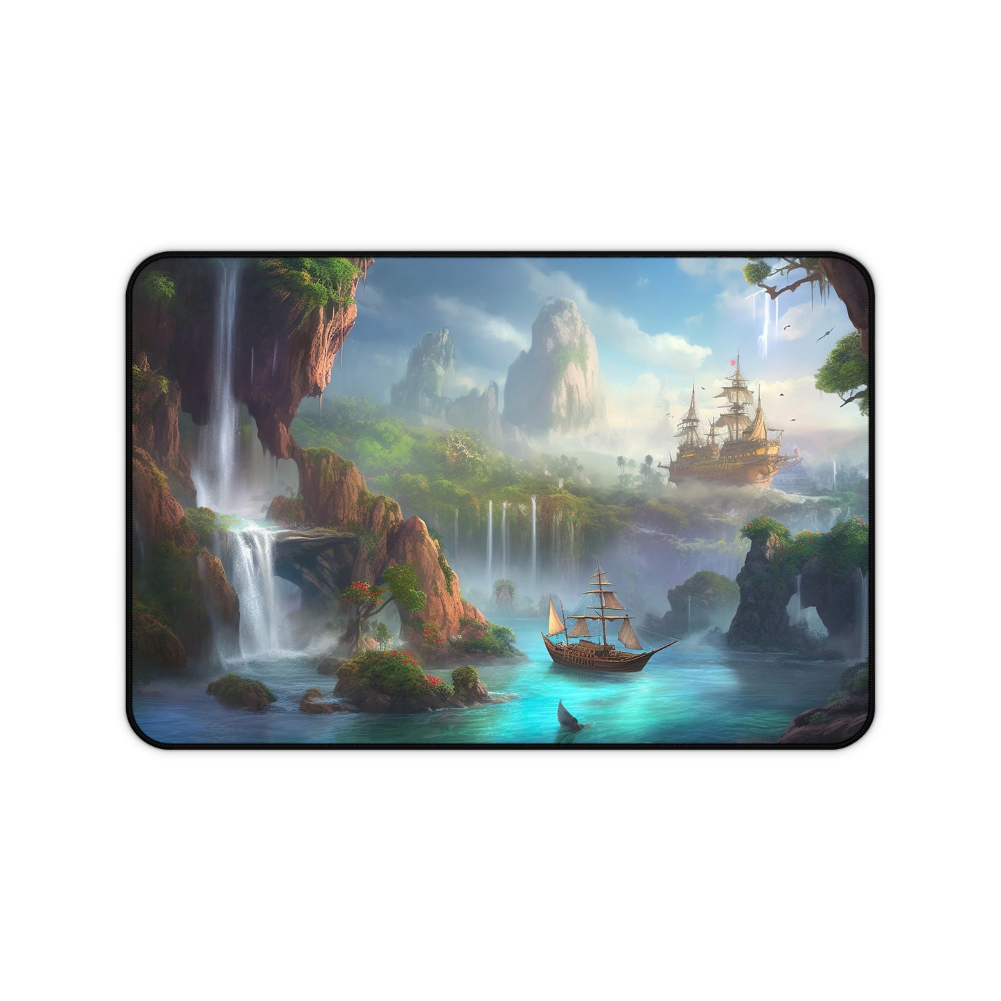 "Magical Neverland Desk Mat - Transform your workspace with serene Neverland scene for wonder and inspiration"