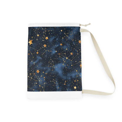 "Starry Night Laundry Bag, Constellation Stars seamless pattern for stylish laundry organization"