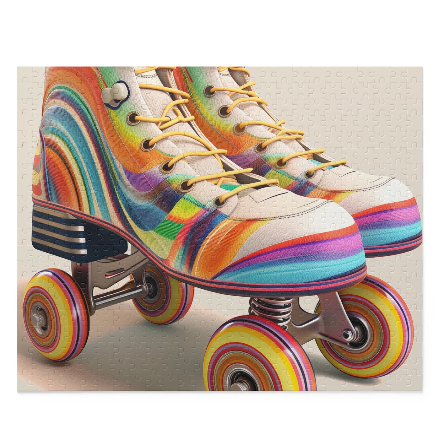 Colorful Striped Skate Jigsaw Puzzle for Roller Skating Nostalgia - Fun Family Activity