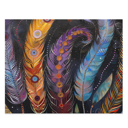 "Bohemian Feather Puzzle Collection - Intricate design for relaxing and unwinding"