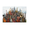 City Skyline Made of Musical Instruments Stretched Canvas Wall Art