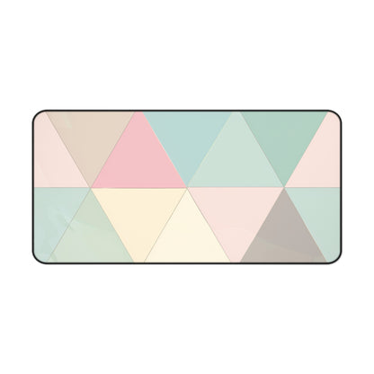 "Stylish Chic Pastel Geometric Desk Mat - Transform Your Workspace with Soothing Hues and Functional Style"