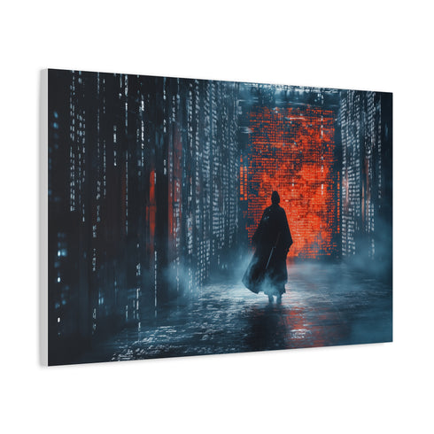 Samurai Walking Through Shattered Code — Canvas Wall Art — Product Detail View 6