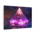 Pyramid Glowing with Magnetic Field — Canvas Wall Art — Side Profile & Stretched Corner Detail