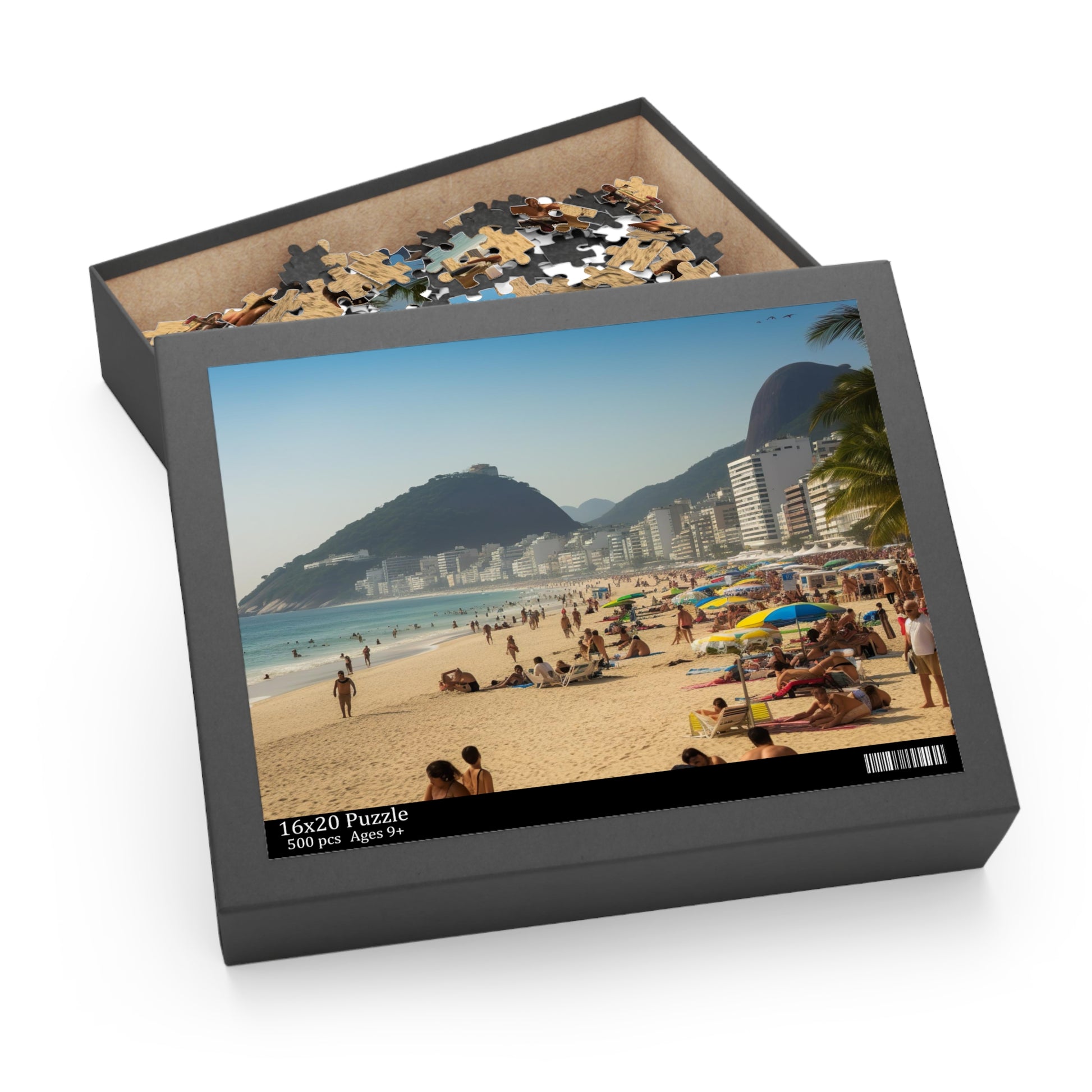 "Rio Beach Jigsaw Puzzle - Piece Together Stunning Rio de Janeiro Beach Scene with Sugarloaf Mountain, Relaxing Puzzle for All Ages"