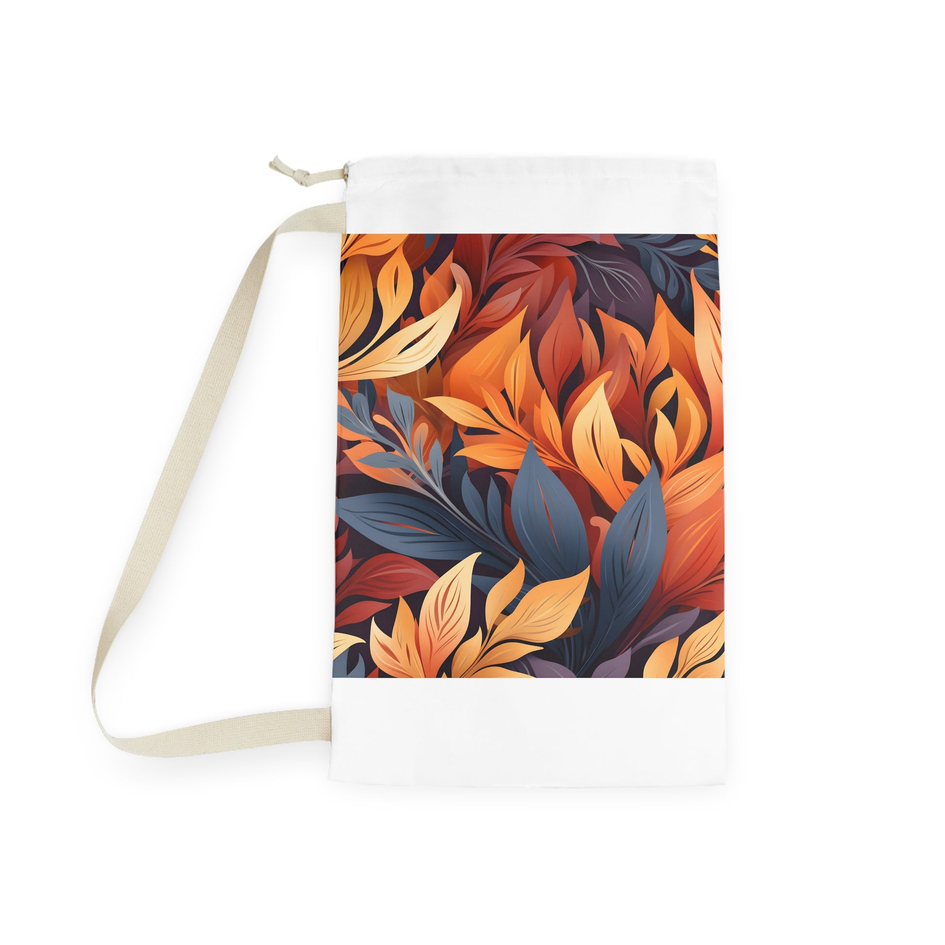 "Autumn Foliage Laundry Bag - Add nature-inspired charm to your laundry with this elegant bag"