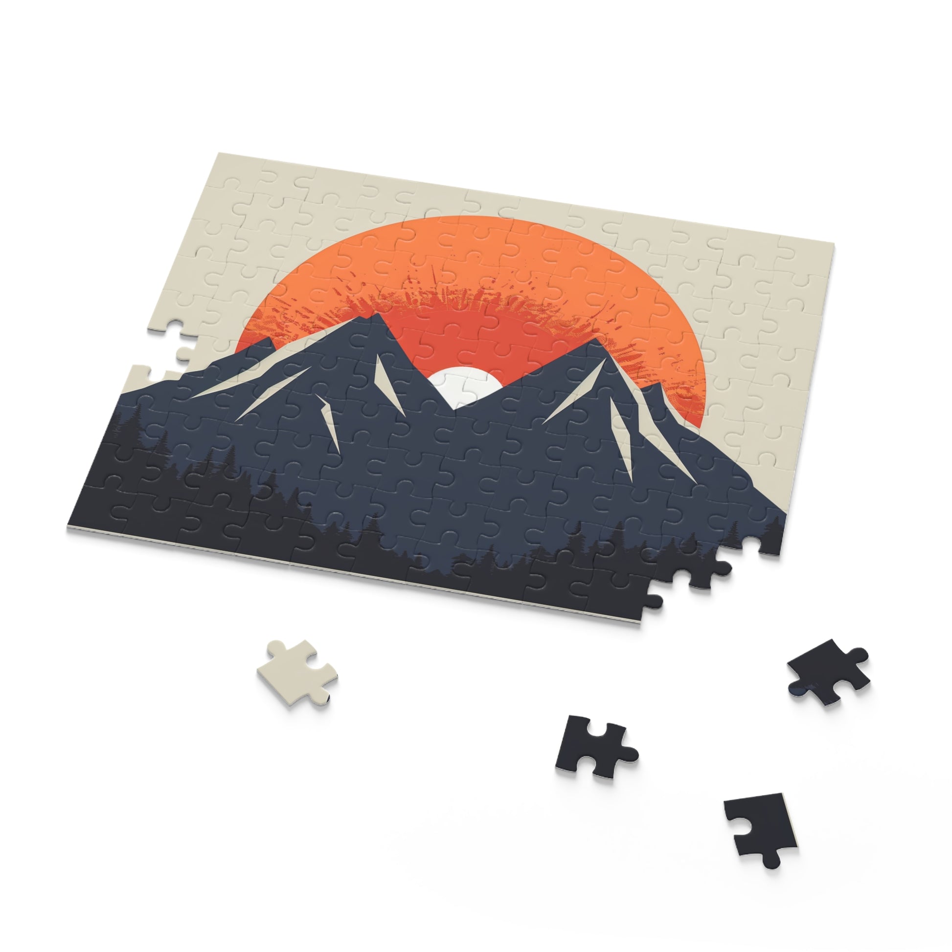 "Sunrise mountain range jigsaw puzzle for relaxing and unwinding"