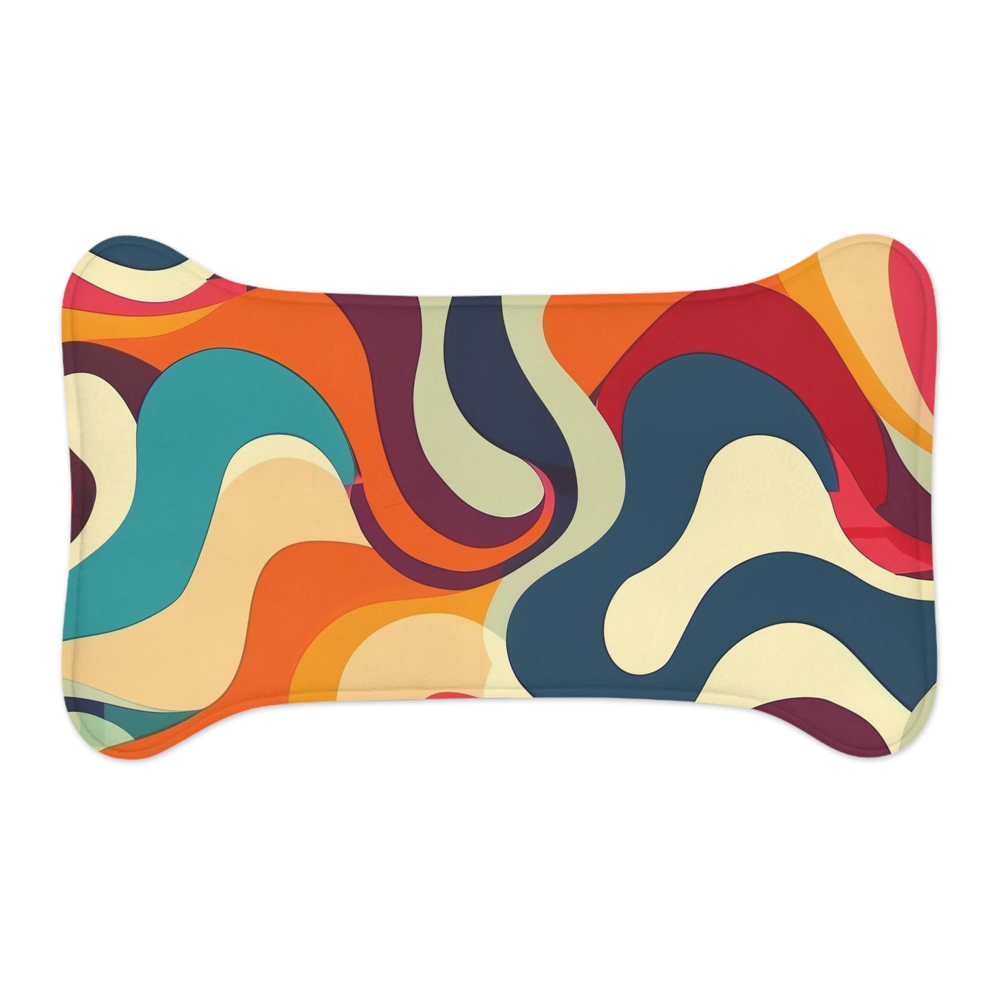 Retro Waves Pet Feeding Mat: Vibrant, Stylish & Functional