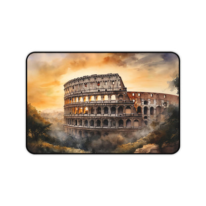 "Colosseum Sunset Desk Mat - Enhance Your Workspace with Vibrant Colors and Sophisticated Details"