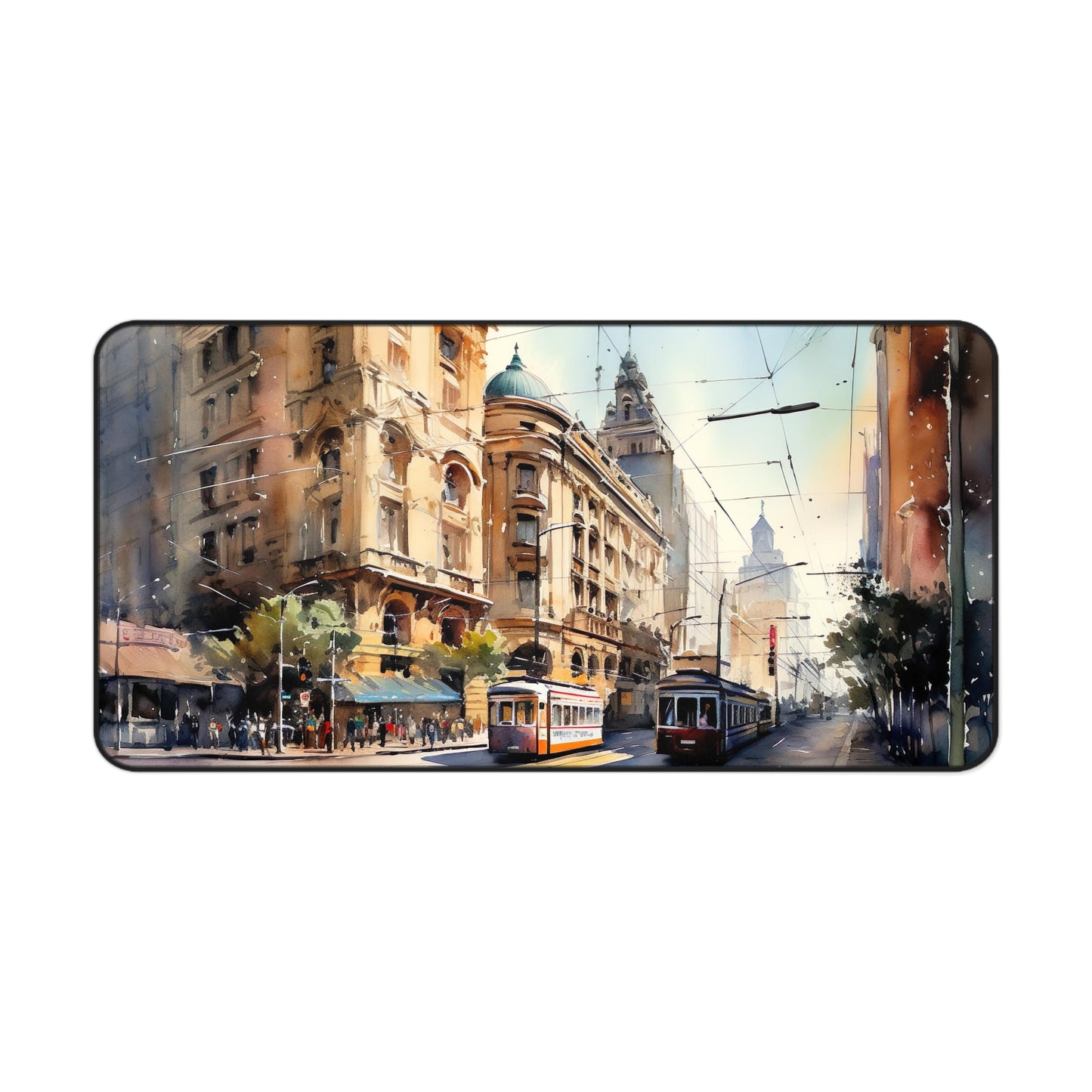 "Melbourne City Desk Mat with Skyline Print - Add style and protection to your workspace"