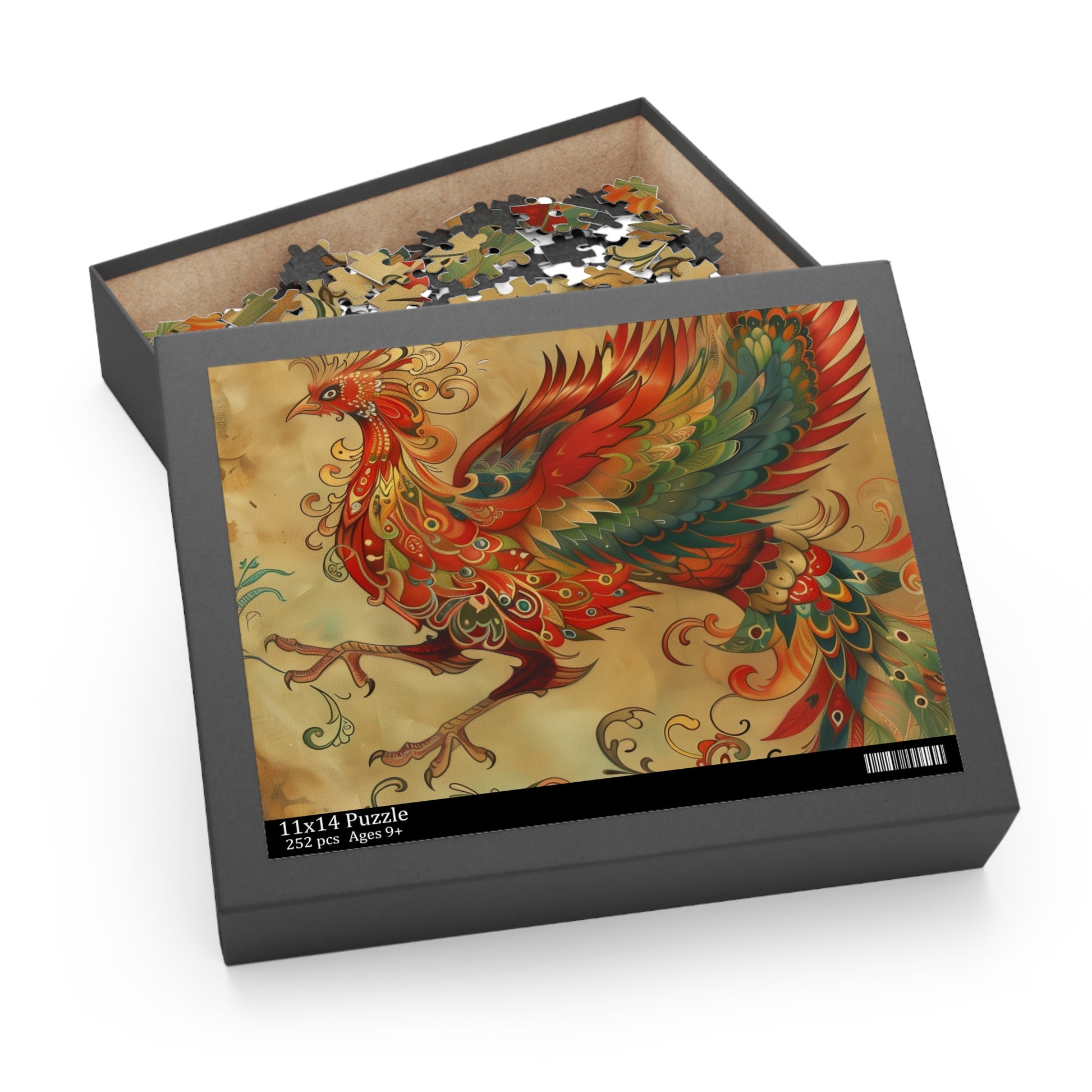 "Phoenix Mythical Jigsaw Puzzle - Vibrant colors and intricate details create captivating art"