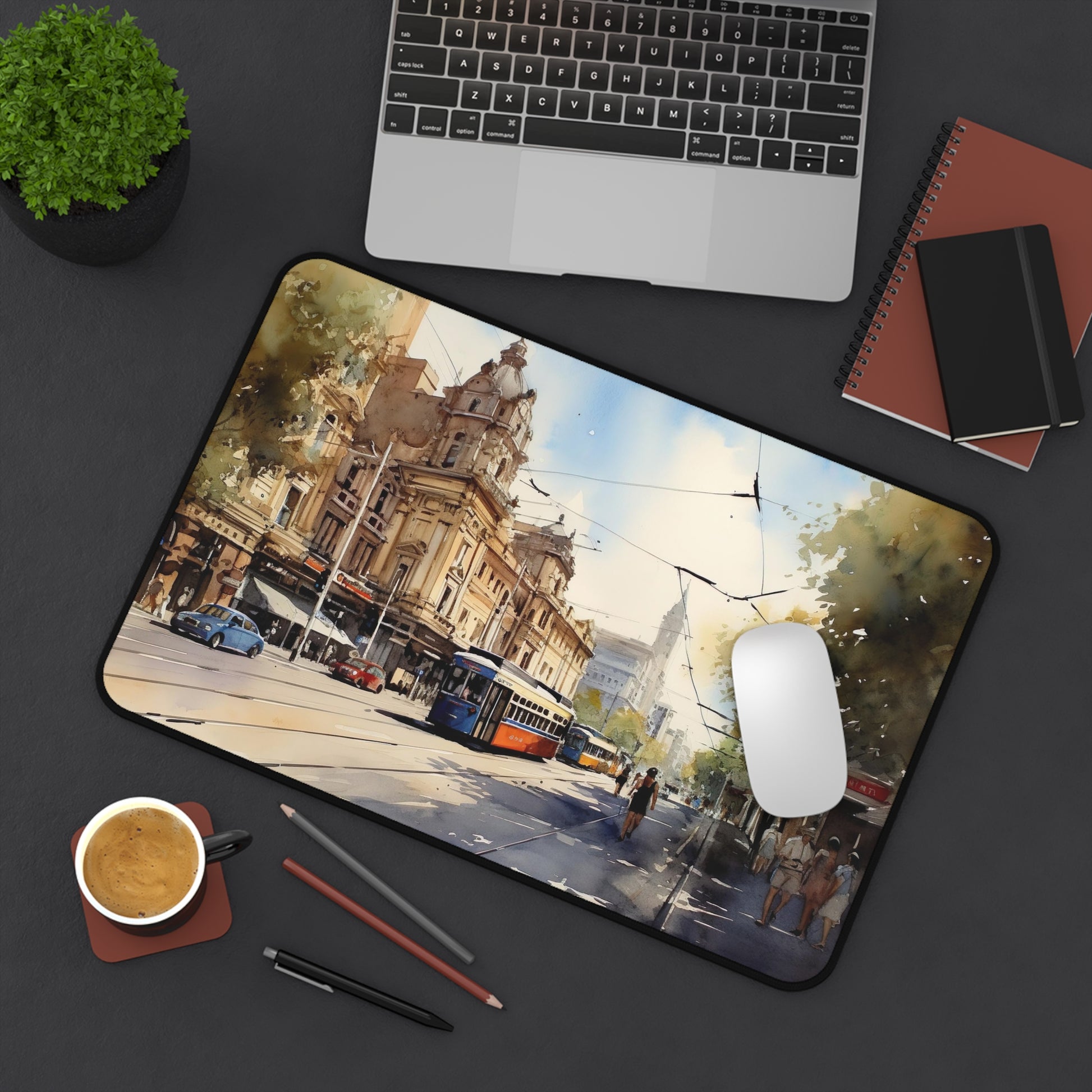 "Melbourne Trams Desk Mat - Add Style to Your Workspace with Iconic City Trams Design"