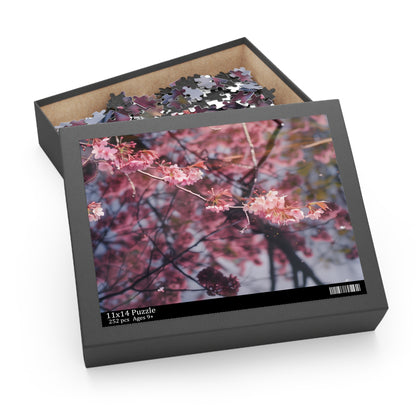 "Serene Cherry Blossom Haven jigsaw puzzle for relaxation and mindfulness"