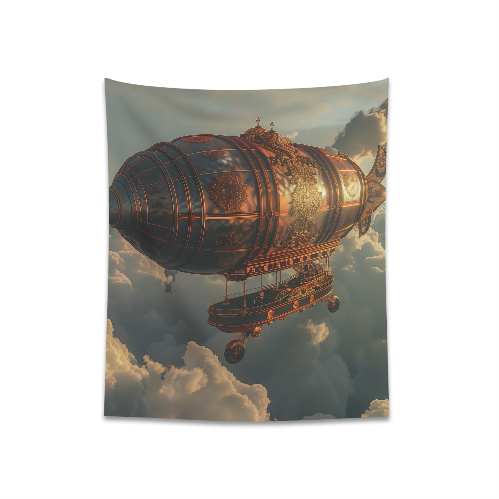 Steampunk airship tapestry for all seasons | Unique gift idea | High-quality and stylish | Available in multiple sizes