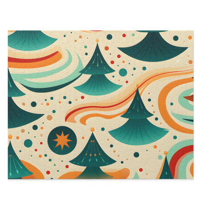 "Retro Pattern Jigsaw Puzzle - Psychedelic 70s groovy design by marine7712, perfect for a relaxing night in"