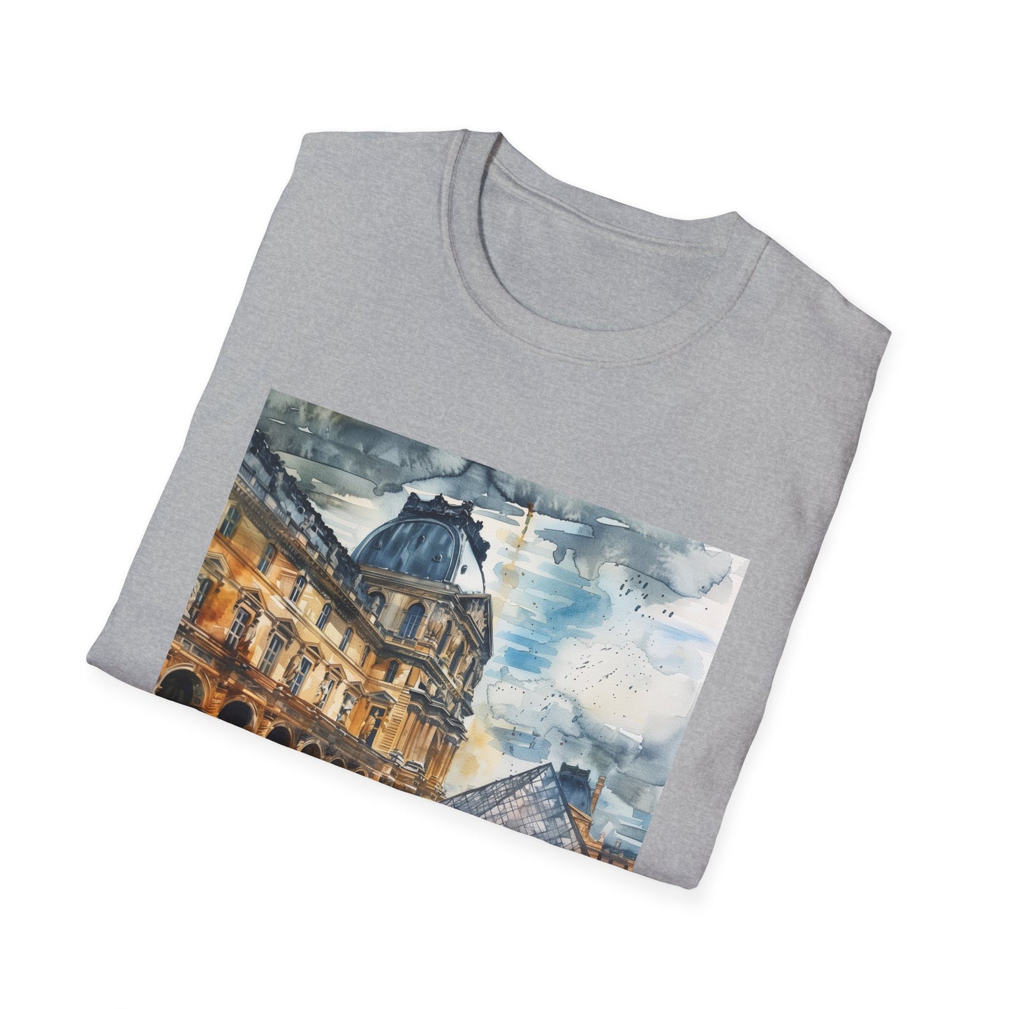 The Louvre in Watercolor: A Parisian Dream on a T-shirt