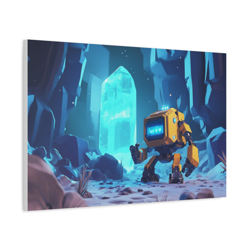 Robot Exploring Crystal Cave (Edition II) — Canvas Wall Art — Product Detail View 6