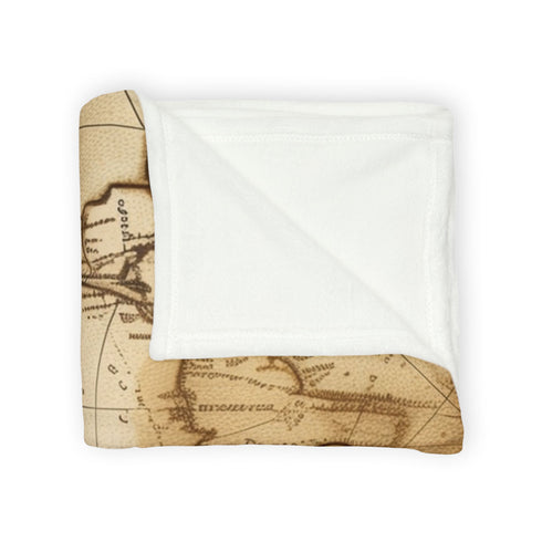 Vintage Cartography Explorer Maps Seamless Plush Fleece Throw Blanket - View 11 | Prints With Passion