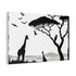 Woodland Deer & Pine Forest Silhouette — Canvas Wall Art — Side Profile & Stretched Corner Detail