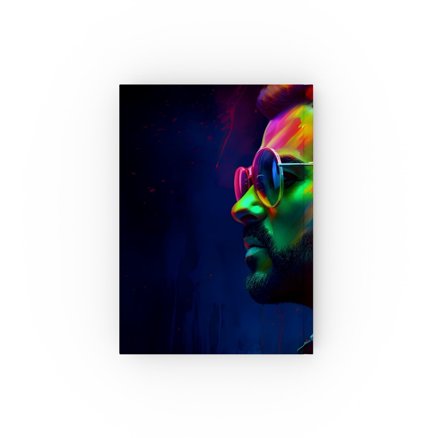 George in Neon: A Musical Tribute Journal - Vibrant George Michael-inspired cover for lyrics and memories