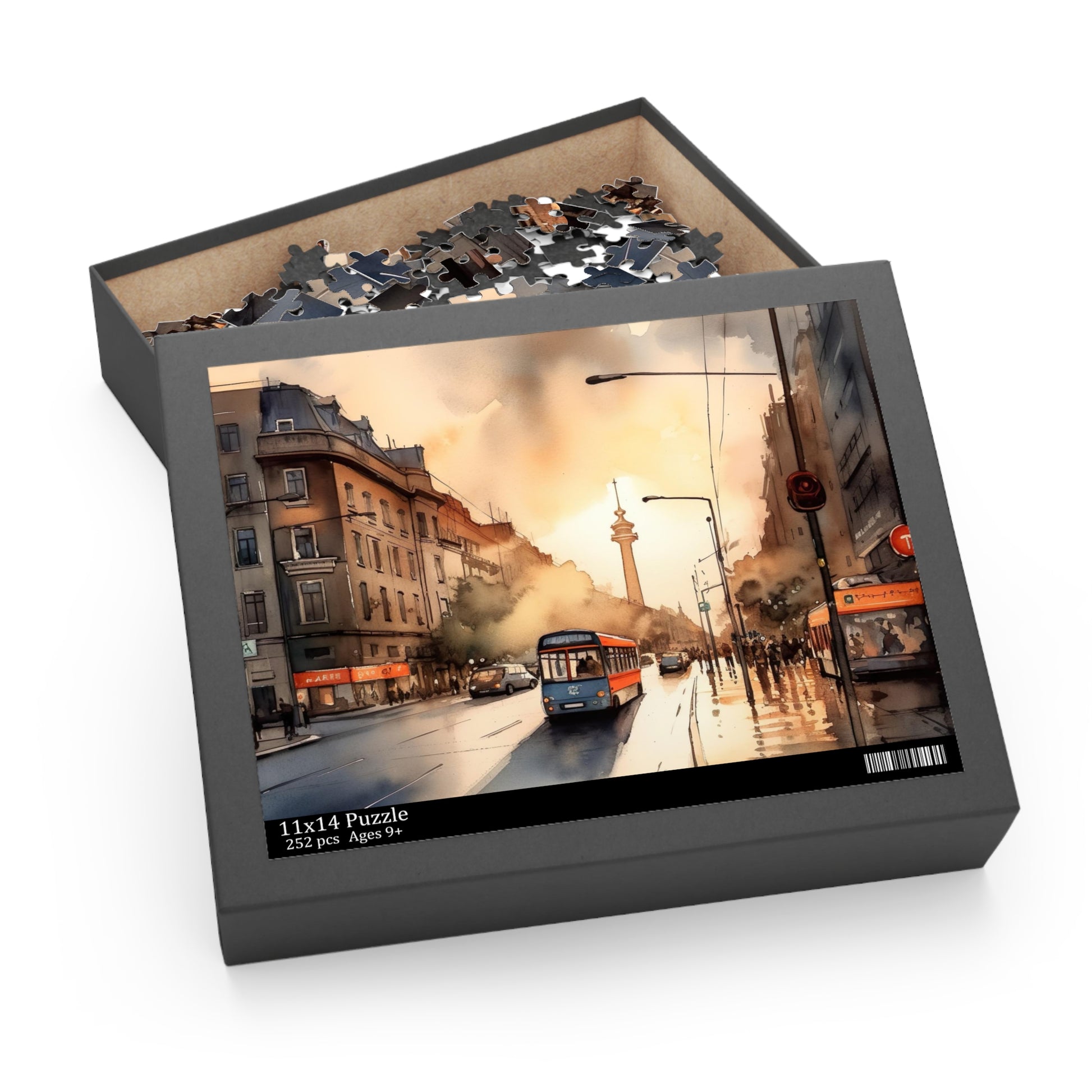 "Berlin Sunset Jigsaw Puzzle - Vibrant skyline at sunset, beautiful colors, captivating imagery"