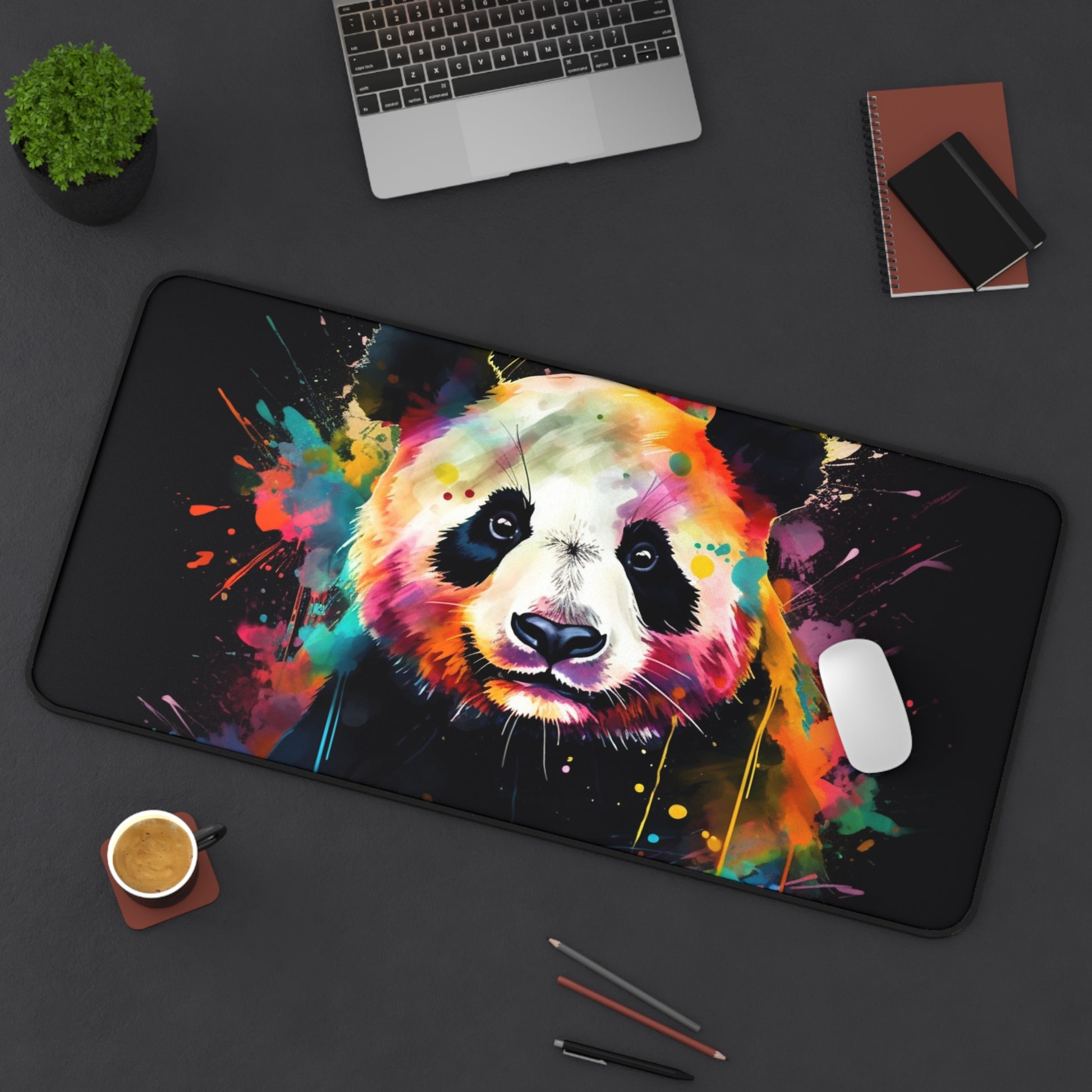 Happy Panda Watercolor Desk Mat | Desk Mat | Accessories, Back-to-School, Desk, Fall Bestsellers, Home & Living, Mouse pad, Mouse Pads, Mousepad, Seasonal Picks, Stationery, TikTok | Prints with Passion