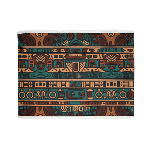 Bohemian Aztec Geometric Plush Fleece Throw Blanket – Prints With Passion (View 1)
