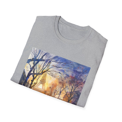 ## Parisian Icon in Watercolor: The Eiffel Tower T-shirt