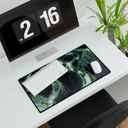 Glass Maze Growing Through Skyscrapers — XL & XXL Desk Mat — Product Detail View 7